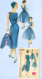 1950s Original Vintage Simplicity Pattern 2370 Easy Misses Cocktail Dress Sz 34B