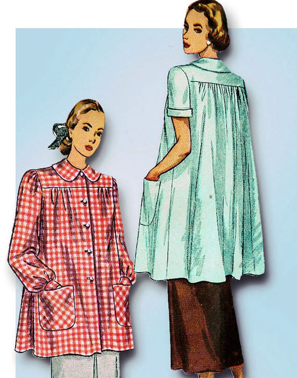 1940s Original Vintage Simplicity Sewing Pattern 2436 Misses Smock Size 34 Bust - Vintage4me2