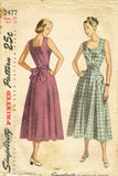 1940s Vintage Simplicity Sewing Pattern 2477 Misses Sweetheart Sun Dress Sz 38 B