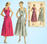 1940s Vintage Simplicity Sewing Pattern 2477 Misses Sweetheart Sun Dress Sz 38 B