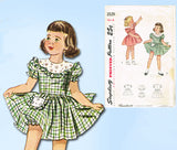 1940s Vintage Simplicity Sewing Pattern 2529 Toddler Girls Scalloped Dress Sz 2