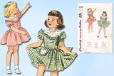 1940s Vintage Simplicity Sewing Pattern 2529 Toddler Girls Scalloped Dress Sz 2