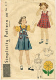 Simplicity 2530: 1930s Sweet Toddler Girls Flower Jumper Sz 6 VTG Sewing Pattern