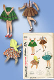 1940s Vintage Simplicity Sewing Pattern 2533 Easy to Make Toddler Girls Skirt Sz 6