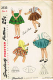 1940s Vintage Simplicity Sewing Pattern 2533 Easy to Make Toddler Girls Skirt Sz 6