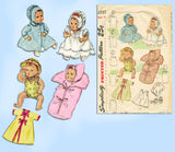 Simplicity 2537: 1940s Sweet 13inch Baby Doll Clothes Set Vintage Sewing Pattern