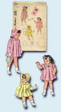 1940s Vintage Simplicity Sewing Pattern 2563 Baby Girls Dress Coat & Bonnet 6mos