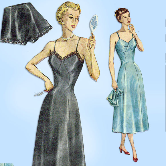 1940s Vintage Simplicity Sewing Pattern 2692 Plus Size Slip & Panties Sz 42 Bust - Vintage4me2