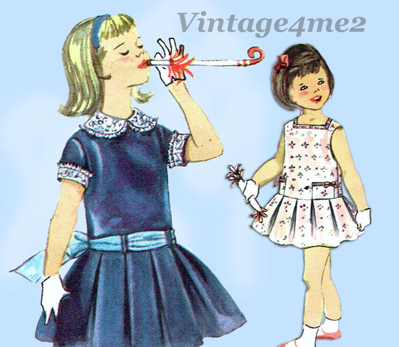 Simplicity 2718: 1950s Toddler Girls Dress Size 6 Vintage Sewing Pattern - Vintage4me2