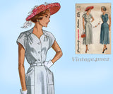 Simplicity 2737: 1940s Misses Embroidered Dress Sz 38 B Vintage Sewing Pattern