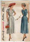 Simplicity 2737: 1940s Misses Embroidered Dress Sz 38 B Vintage Sewing Pattern