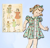 1940s Vintage Simplicity Sewing Pattern 2742 WWII Baby Girls Princess Dress Sz 1 vintage4me2