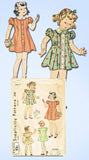 1940s Vintage Simplicity Sewing Pattern 2742 WWII Baby Girls Princess Dress Sz 1 vintage4me2