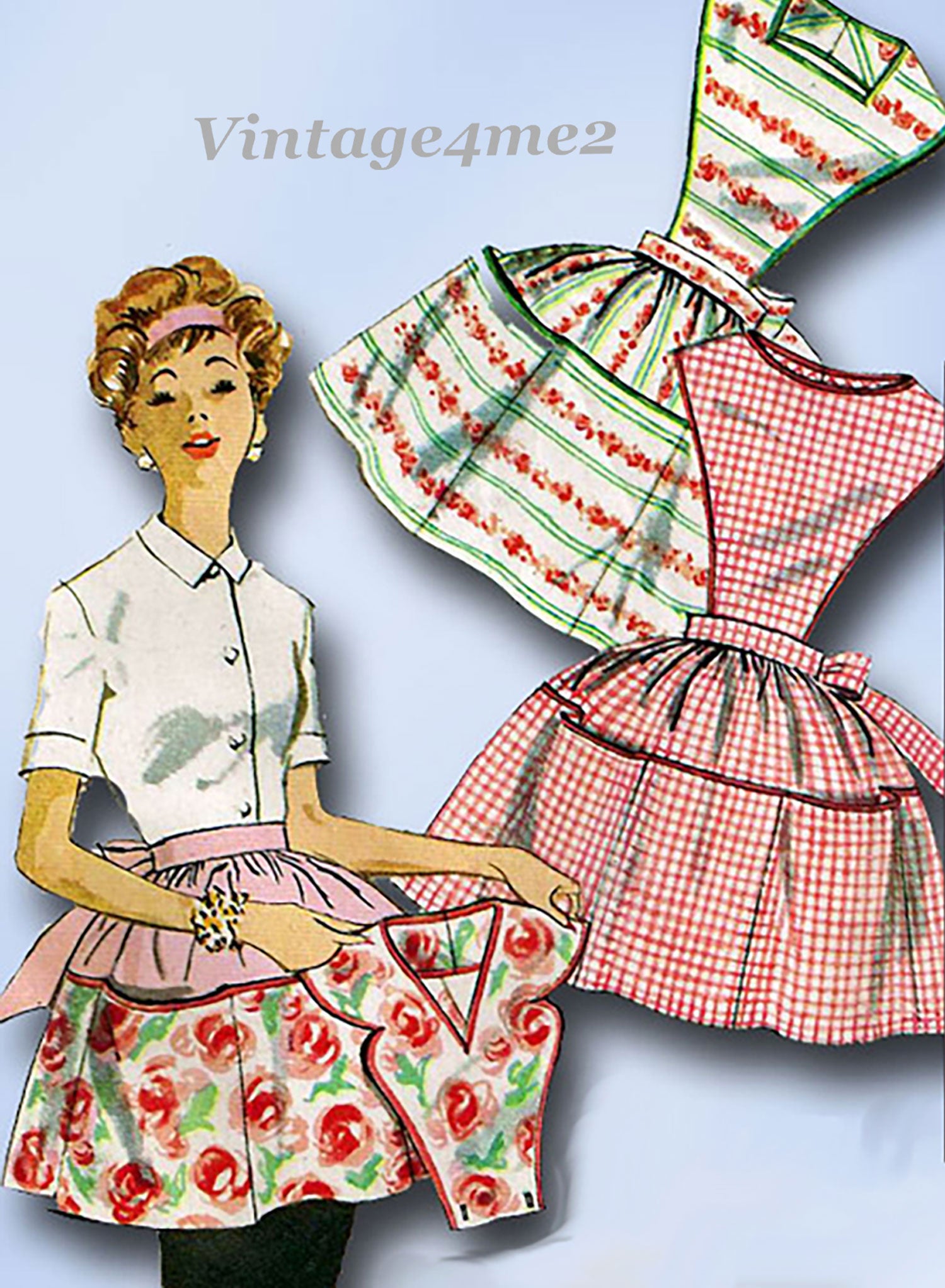 1950s Vintage Simplicity Sewing Pattern 4857 Easy Misses 1 Yard Apron –  Vintage4me2