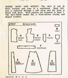 Simplicity 2757: 1940s Misses Skirt & Weskit Sz 32 B Vintage Sewing Pattern