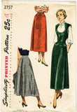 Simplicity 2757: 1940s Misses Skirt & Weskit Sz 32 B Vintage Sewing Pattern - Vintage4me2