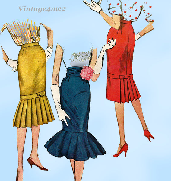 Simplicity 2813: 1950s Chic Misses Flounce Skirt Sz 25 W Vintage Sewing Pattern