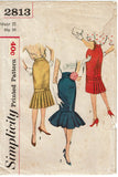 Simplicity 2813: 1950s Chic Misses Flounce Skirt Sz 25 W Vintage Sewing Pattern