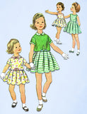 1950s Vintage Simplicity Sewing Pattern 2865 Uncut Toddler Girls Sun Dress Sz 6