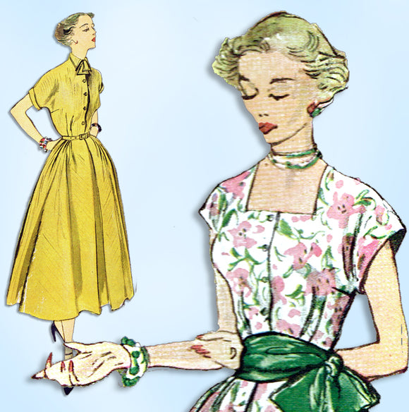 1940s Vintage Simplicity Sewing Pattern 2877 Uncut Misses Simple Dress Size 32 B