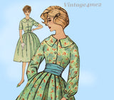 Simplicity 2918: 1950s Easy Misses Shirtwaist Dress 38 B Vintage Sewing Pattern