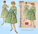 Simplicity 2918: 1950s Easy Misses Shirtwaist Dress 38 B Vintage Sewing Pattern