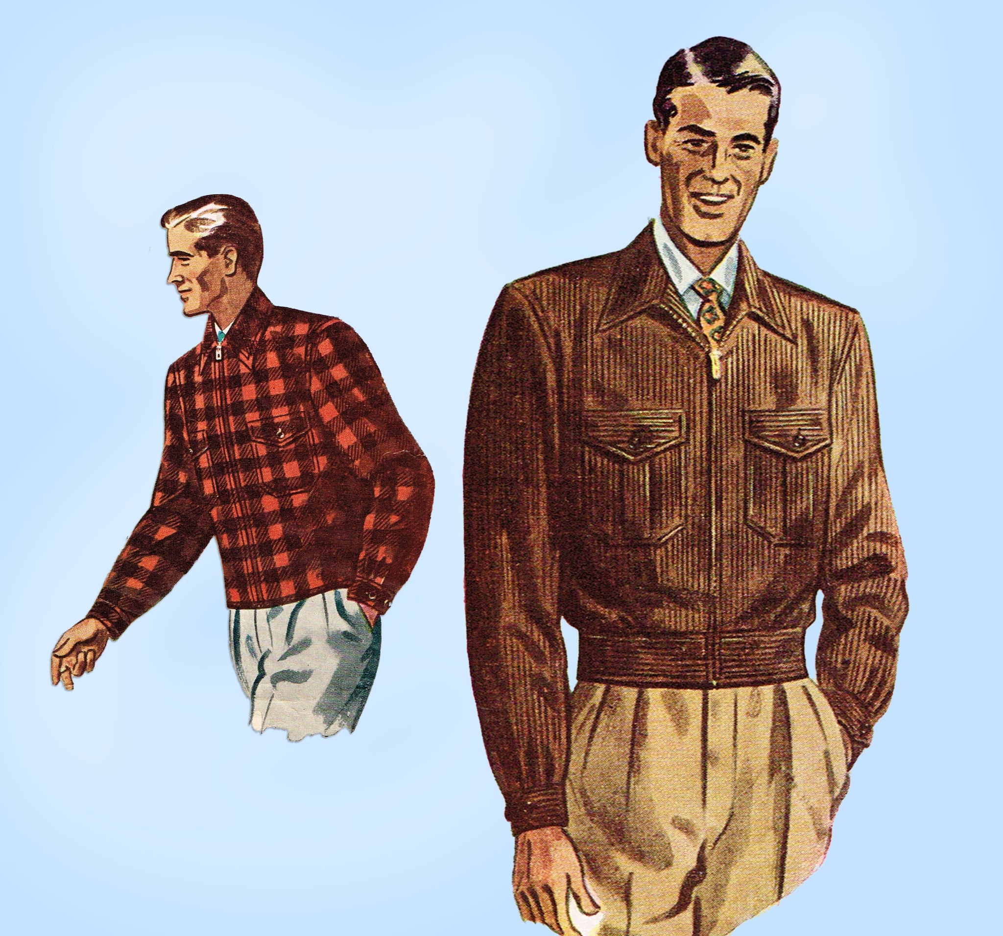 Simplicity 3074 1940s Men s Lumber Jacket Sz 38 40 C Vintage