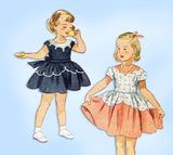 1950s Vintage Simplicity Sewing Pattern 3179 Toddler Girls Party Dress Size 5