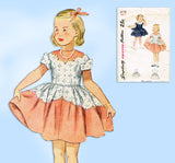 1950s Vintage Simplicity Sewing Pattern 3179 Toddler Girls Party Dress Size 7