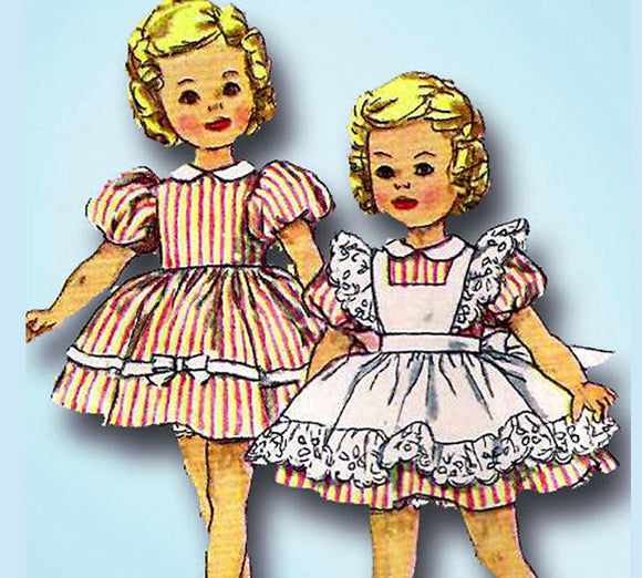 1950s Vintage Simplicity Sewing Pattern 3217 15 Inch Shirley Temple Doll Clothes