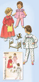 1950s Vintage Simplicity Sewing Pattern 3243 Toddler Girls Nightgown & Pjs Sz 3