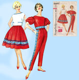 Simplicity 3297: 1950s Easy Uncut Misses Play Clothes 34B Vintage Sewing Pattern