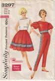 Simplicity 3297: 1950s Easy Uncut Misses Play Clothes 34B Vintage Sewing Pattern