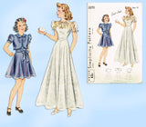 1940s Vintage Simplicity Sewing Pattern 3370 Uncut Teen Girls Graduation Gown Sz 12