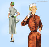 Simplicity 3487: 1950s Misses Street Dress Sz 30 B Vintage Sewing Pattern