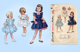 Simplicity 3506: 1950s Toddler Girls Dress & Pinafore Sz3 Vintage Sewing Pattern