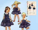 Simplicity 3534: 1950s Cute Toddler Girls Sun Dress Sz 4 Vintage Sewing Pattern