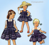 Simplicity 3534: 1950s Cute Toddler Girls Sun Dress Sz 4 Vintage Sewing Pattern