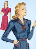 1940s Original Vintage Simplicity Sewing Pattern 3562 WWII Misses Sailor Dress Sz 30 Bust