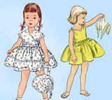 Simplicity 3600: 1950s Cute Toddler Girls Sun Dress Sz 3 Vintage Sewing Pattern