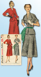 1950s Vintage 1951 Simplicity Sewing Pattern 3635 Uncut Plus Size Suit 41 Bust