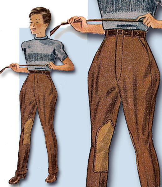 1940s high waisted trousers jodhpurs vintage sewing pattern