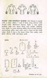 1950s Vintage Simplicity Sewing Pattern 3656 Uncut Misses Shirtwaist Blouse 30B