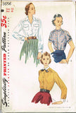 1950s Vintage Simplicity Sewing Pattern 3656 Uncut Misses Shirtwaist Blouse 30B