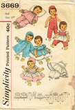 1960s Vintage Simplicity Sewing Pattern 3669 25 In Betsy Wetsy Doll Clothes ORIG