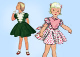 1950s Vintage Simplicity Sewing Pattern 3753 Toddler Girls Dress & Plastron Bib Sz4