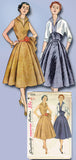 1950s Vintage Misses' Cocktail Dress FF 1952 Simplicity Sewing Pattern 3846 Sz14