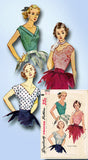 1950s Vintage Simplicity Sewing Pattern 3882 Easy Uncut Misses Blouse Sz 14 32B