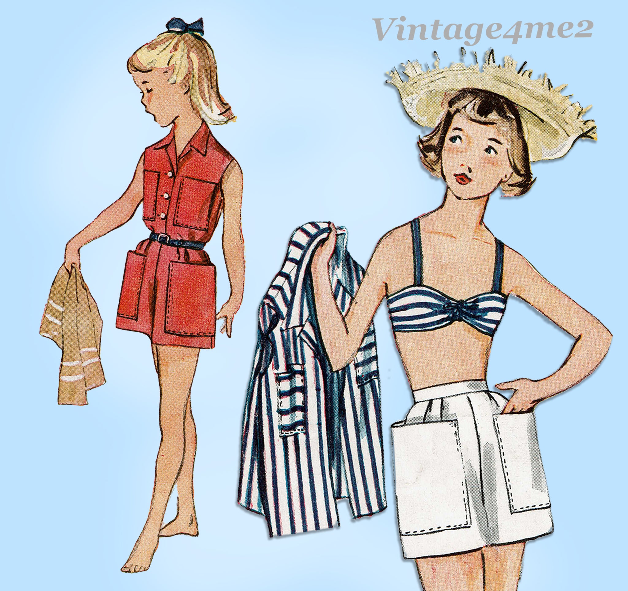 Simplicity 3906: 1950s Girls Bra & Shorts Sz 8 Vintage Sewing Pattern –  Vintage4me2