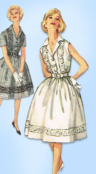 1960s Vintage Simplicity Sewing Pattern 3923 Misses Shirtwaist Dress Size 33 B